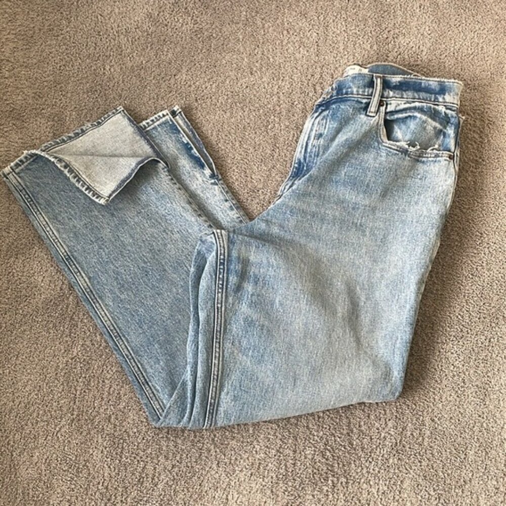 EC Abercrombie & Fitch The 90's Straight Medium Wash Curve Love - Size 12S - Picture 4 of 5